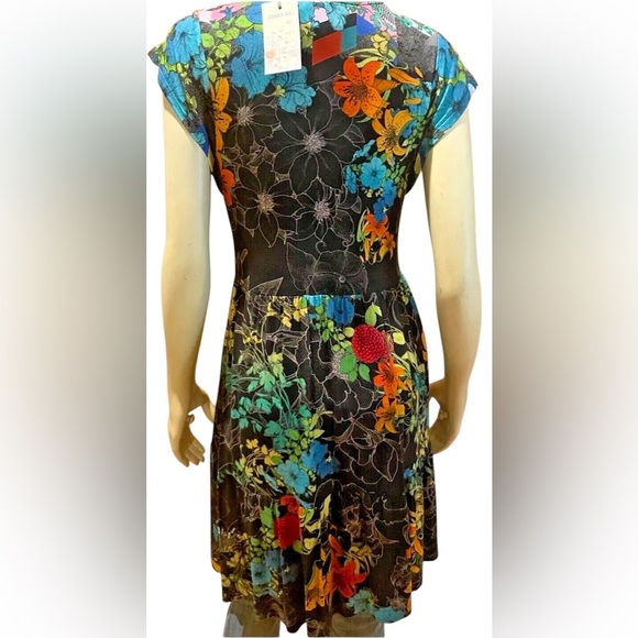 Johnny Was Nero Sequence Tiered Tea Length Dress Size XS NWT - Picture 3 of 5